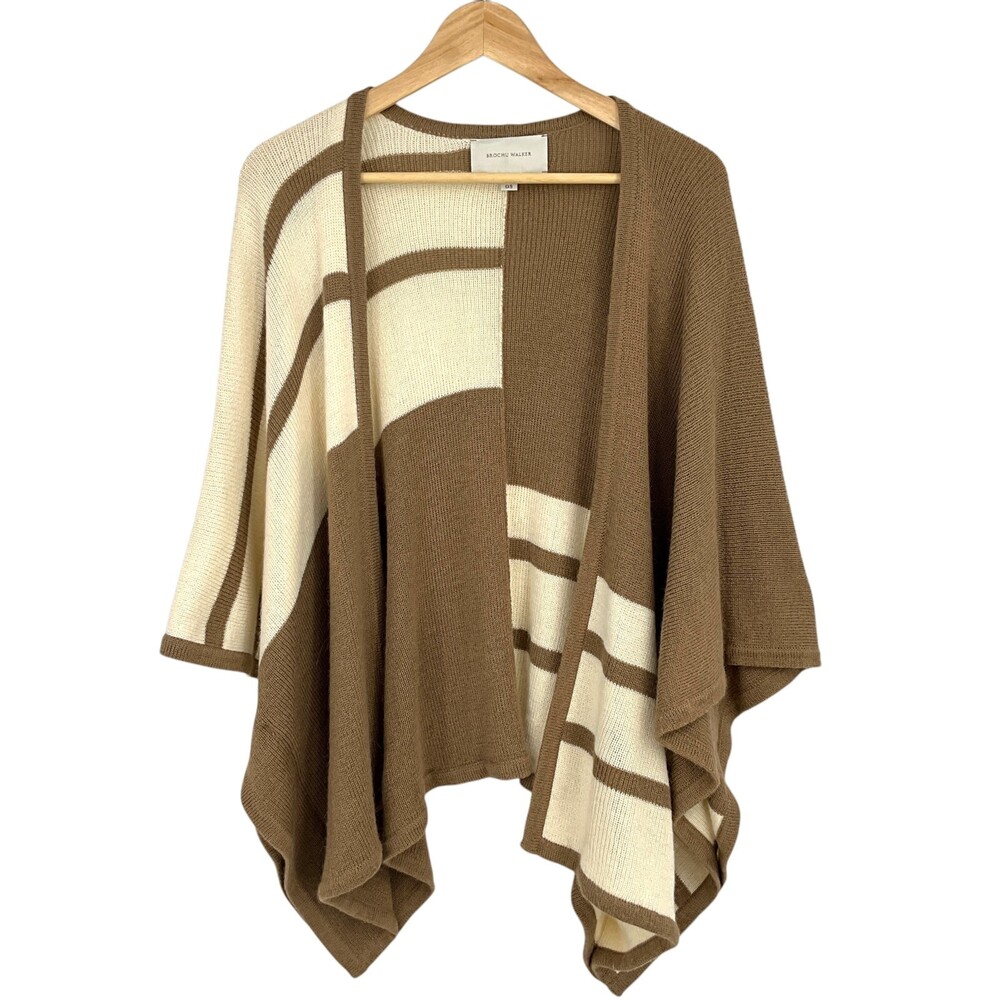 Brochu Walker Womens Alpaca Wool Knit Shawl Open Front One Size Cardigan Poncho